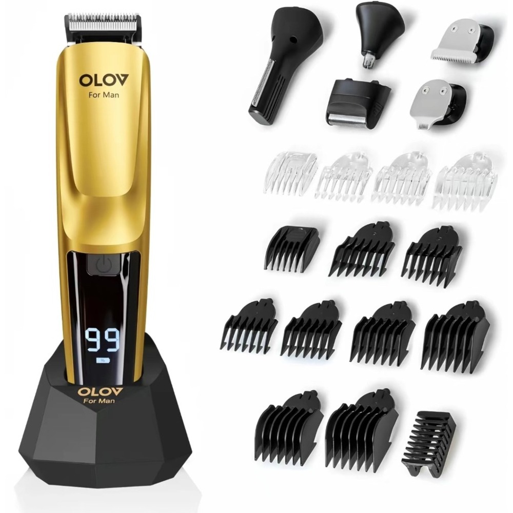 OLOV Electric Groin Hair Trimmer for Men Gold Waterproof Body Shaver Manscaping